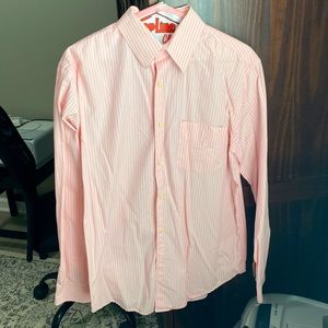 Pink and white striped dress shirt